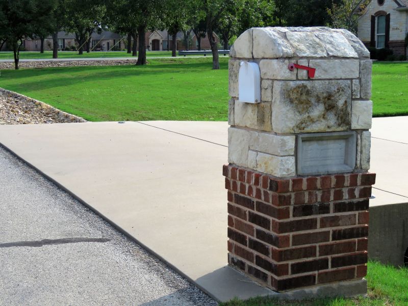 Brick Mailbox with Landscaping